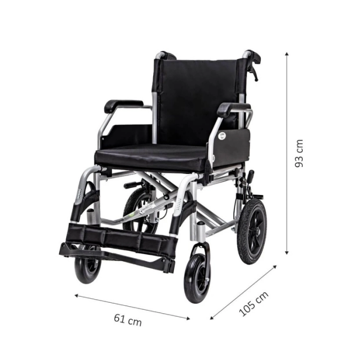Scaun cu rotile Lightman Travel – pliabil, ușor, pentru transport pacienți 120 kg