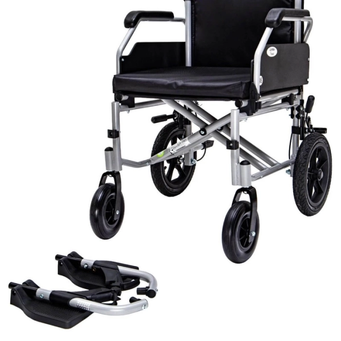 Scaun cu rotile Lightman Travel – pliabil, ușor, pentru transport pacienți 120 kg