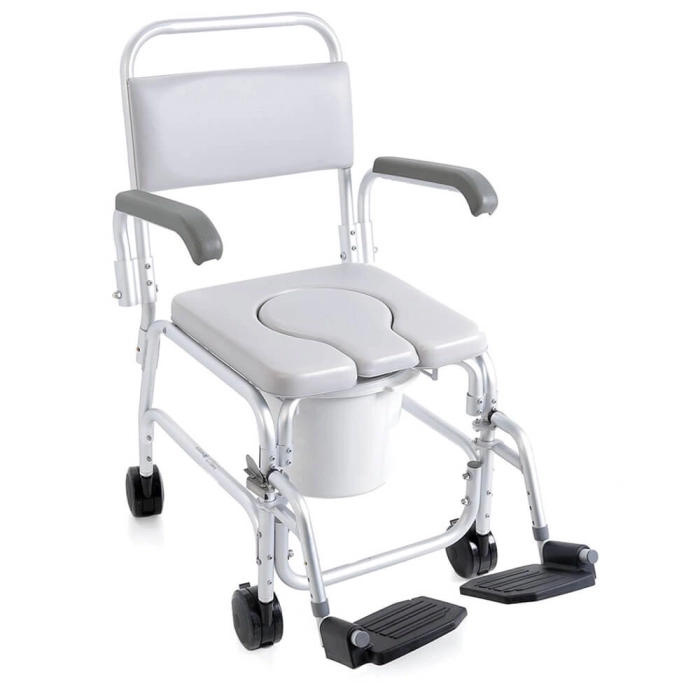 Cărucior pentru baie cu roți – suport pentru duș și toaletă